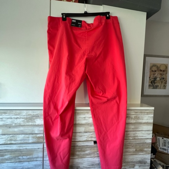 💖 INC Pink Straight Leg Pants 22W Plus Mid Rise Stretch NWT - Picture 2 of 8